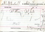 Receipt, 13 January 1871 by Southern Railroad Association