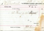 Receipt, 18 September 1871 by Southern Railroad Association