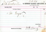 Receipt, 21 October 1871 by Southern Railroad Association
