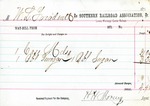 Receipt, 1871 by Southern Railroad Association
