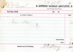Receipt, 28 October 1871 by Southern Railroad Association