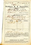 Cotton receipt, 2 December 1871 by Southern Railroad Association and Allison C. Treadwell
