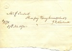 Order for materials, 29 November 1870 by John D. Reinhardt