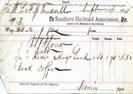 Receipt, 14 September 1870 by Southern Railroad Association