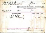 Receipt, 18 May 1870 by Southern Railroad Association