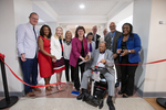 Ribbon cutting at exhibit opening