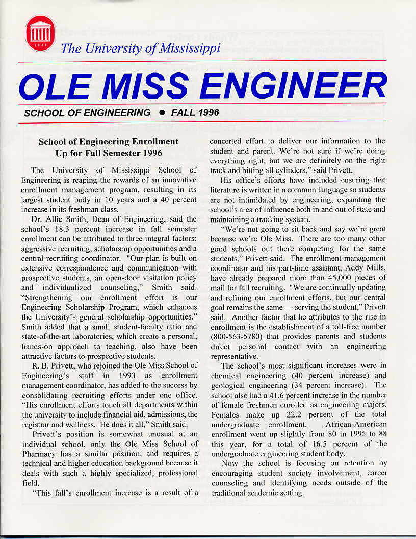 cover of Ole Miss Engineer 1996