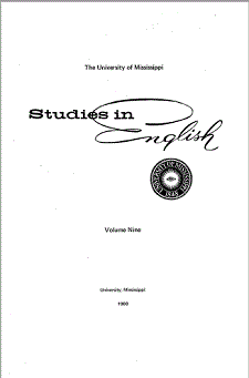 cover of Studies in English, mostly text with University 