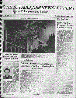cover of Faulkner Newsletter and Yoknapatawpha Review 9.4