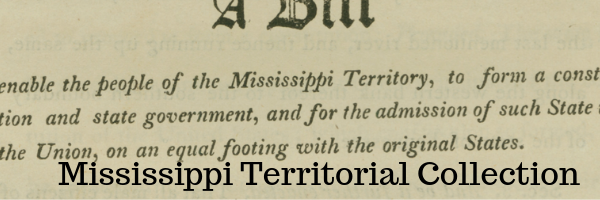 Mississippi Territorial Documents