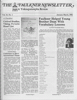 cover of Faulkner Newsletter and Yoknapatawpha Review 2.1