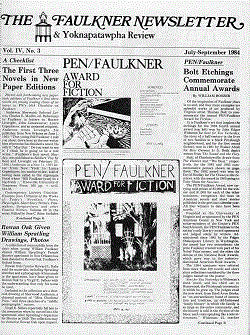 cover of Faulkner Newsletter and Yoknapatawpha Review 4.3