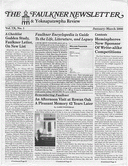 cover of Faulkner Newsletter and Yoknapatawpha Review 20.1