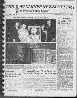 cover of Faulkner Newsletter and Yoknapatawpha Review 7.4