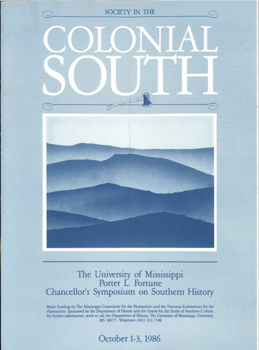 1986: Society in the Colonial South