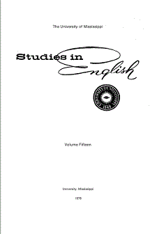 cover of Studies in English, mostly text with University 