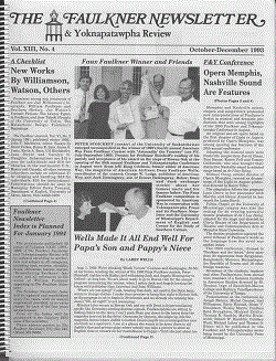 cover of Faulkner Newsletter and Yoknapatawpha Review 13.4