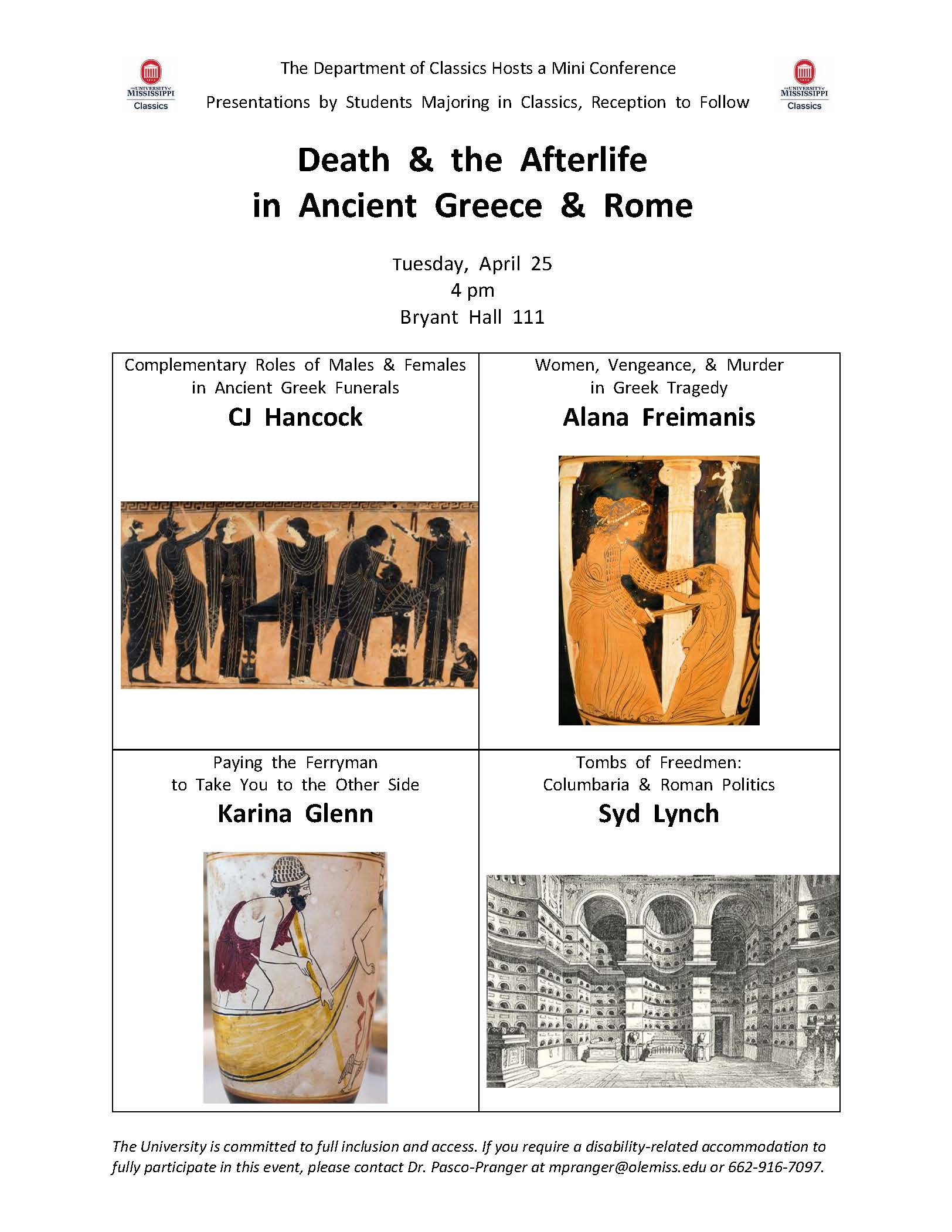 2023: Death and the Afterlife in Ancient Greece and Rome