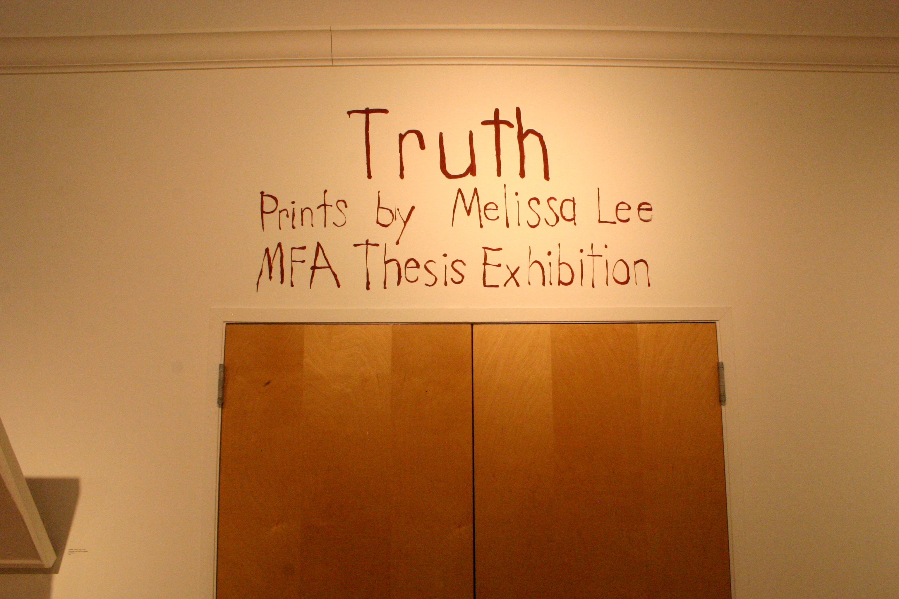 2008: MFA thesis show, Melissa Lee (printmaking)