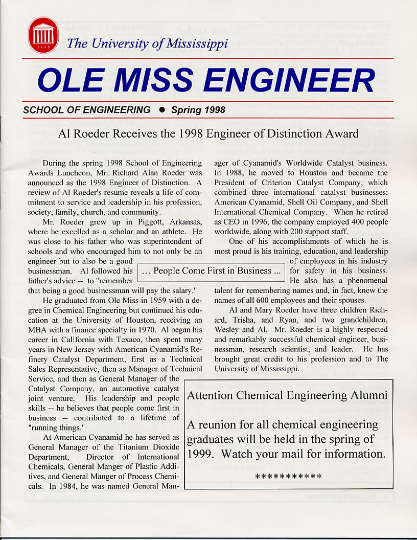 cover of Ole Miss Engineer 1998