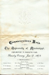 Invitation to Commencement Ball, University of Mississippi, 27 June 1872