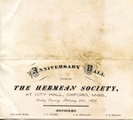 Invitation to Anniversary Ball of the Oxford, Miss. Hermean Society