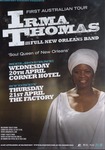 Irma Thomas and her full New Orleans Band advertisement poster for the tour in Australia