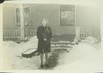 Winnie Bethea Catt in front of the house in York, Nebraska