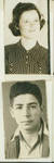 Unidentified portraits (four different photographs pasted on a note card on both sides), side 2