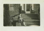 Winnie Bethea Catt, Brownwood, Texas (on stairs of house the Catt's lived in Brownwood, Texas)