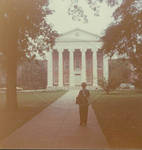 Winnie Bethea Catt in front of the Lyceum Building, University of Mississippi, 1970s