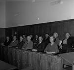 Claude F. Clayton and others in the new Federal Courtroom. by Author Unknown