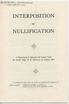 Interposition or Nullification by M. M. McGowan