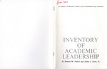 Inventory of Academic Leadership, 1967-1968 by Samuel N. Nabrit and Julius S. Scott, Jr.