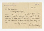 Letter from Aikens & Judge to D. M. Featherston. 7 May 1900