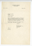 Letter from J. D. Williams to Mrs. Earl L. Hering. 16 May 1952