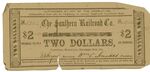 2 dollar note, Southern Railroad Company by Confederate States of America and Southern Railroad Company