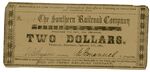 2 dollar note, Southern Railroad Company by Confederate States of America and Southern Railroad Company