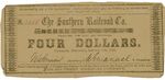 4 dollar note, Southern Railroad Company by Confederate States of America and Southern Railroad Company