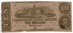 10 dollar bill, fifth issue by Confederate States of America