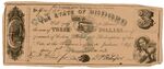 3 dollar bill, Mississippi by Confederate States of America and Mississippi
