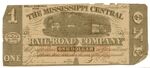 1 dollar note, Mississippi Central Railroad by Confederate States of America and Mississippi Central Railroad