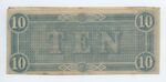 10 dollar bill, Confederate States of America, verso by Confederate States of America