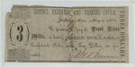 3 dollars from Green's Exchange and Banking Office by Confederate States of America and Green's Exchange and Banking Office