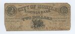 2 dollar note, City of Mobile Savings Bank by Confederate States of America and Mobile (Ala.). Mobile Savings Bank