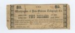 2 dollar note, Washington and New Orleans Telegraph Company by Confederate States of America and Washington and New Orleans Telegraph Company