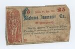 25 cent note, Alabama Insurance Co. of Montgomery by Confederate States of America and Alabama Insurance Co.