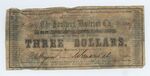 3 dollar note, Southern Railroad Company by Confederate States of America and Southern Railroad Company