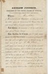 E. M. Davis' Civil War Pardon from Andrew Johnson, 21 August 1865