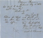 Receipt. Property Returns from Ordinance Bureau (18 April 1863) by Edwin B. Smith